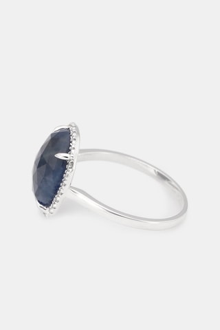Anello Bermudes Nouvelles - Oro bianco, diamanti e zaffiro