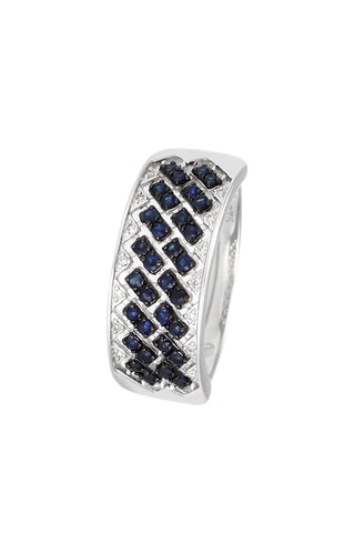 Anello Ophélie - Oro bianco, diamanti e zaffiri