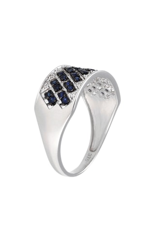 Anello Ophélie - Oro bianco, diamanti e zaffiri