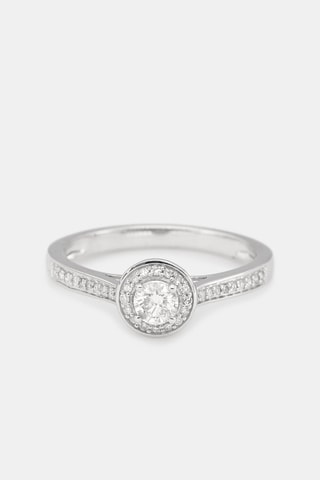 Anello Brillant Somptueux - Oro bianco, diamanti e solitario