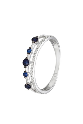 Anello Neptune - Oro bianco, diamanti e zaffiri
