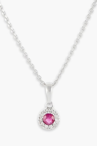 Ciondolo Précieux Rubis - Oro bianco, diamanti e rubino