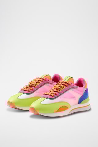 Sneakers in pelle Dragon Fruit - Rosa e verde