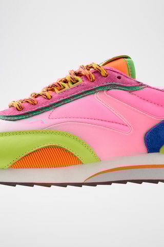 Sneakers in pelle Dragon Fruit - Rosa e verde