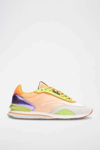 Sneakers in pelle Lychee - Arancione e verde