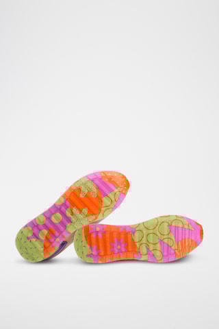 Sneakers in pelle Lychee - Arancione e verde