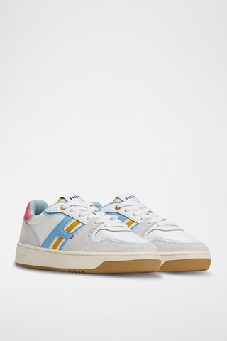 Sneakers in pelle Gare du Nord - Bianco e rosa