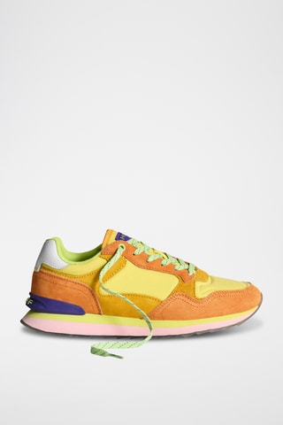 Sneakers in pelle Nairobi - Verde e arancione