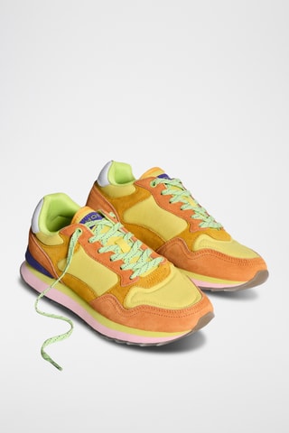 Sneakers in pelle Nairobi - Verde e arancione