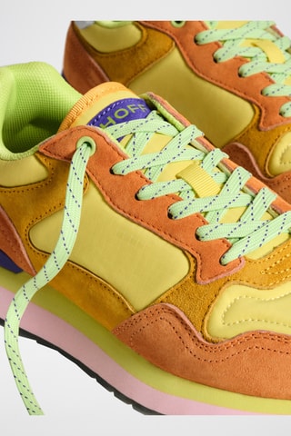 Sneakers in pelle Nairobi - Verde e arancione