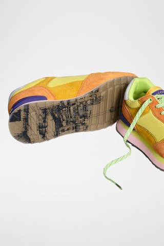 Sneakers in pelle Nairobi - Verde e arancione