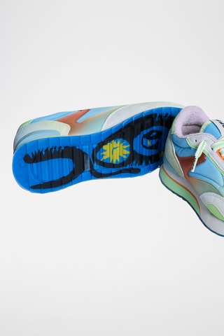 Sneakers in pelle - Blu e verde