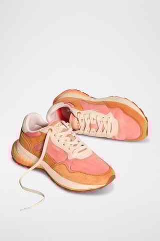 Sneakers in pelle Paris II - Rosa e arancione