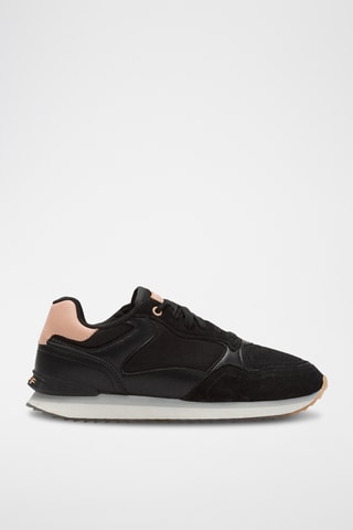 Sneakers in pelle New York - Nero e rosa