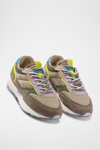 Sneakers in pelle Cuzco - Kaki e marrone