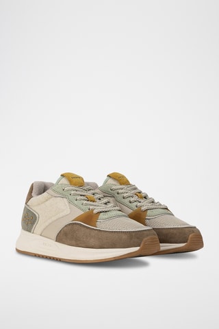Sneakers in pelle - Kaki e marrone