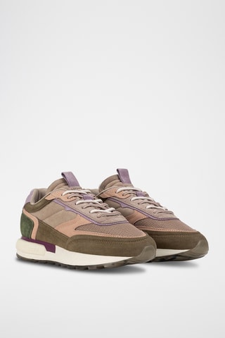 Sneakers in pelle Zimbabwe - Verde scuro e marrone