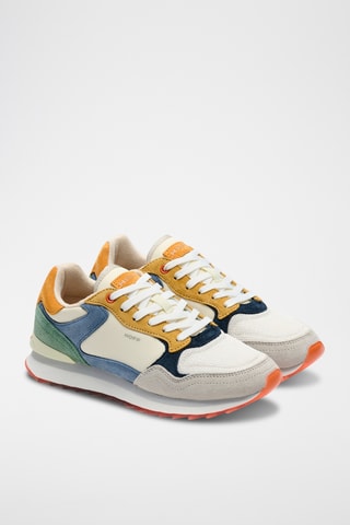 Sneakers in pelle Bangkok - Blu e beige