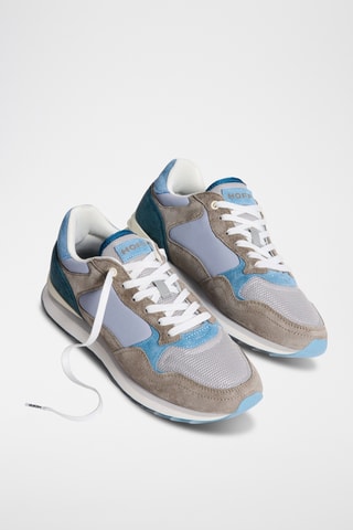 Sneakers in pelle Bristol - Blu e grigio
