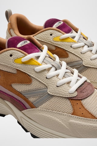 Sneakers in pelle Oregon - Beige e arancione
