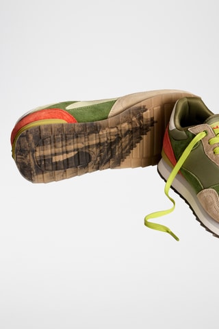 Sneakers in pelle Rimini - Verde e beige