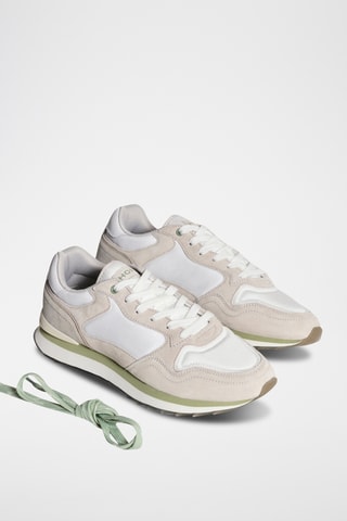 Sneakers in pelle Naousa - Beige e bianco
