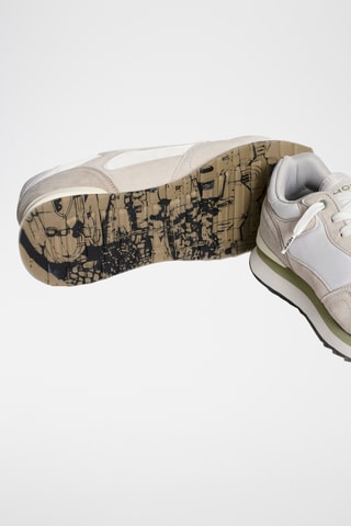 Sneakers in pelle Naousa - Beige e bianco