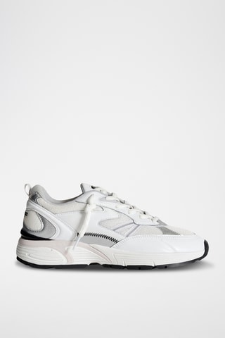 Sneakers in pelle La Crosse - Bianco e argentato