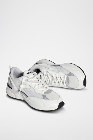 Sneakers in pelle La Crosse - Bianco e argentato