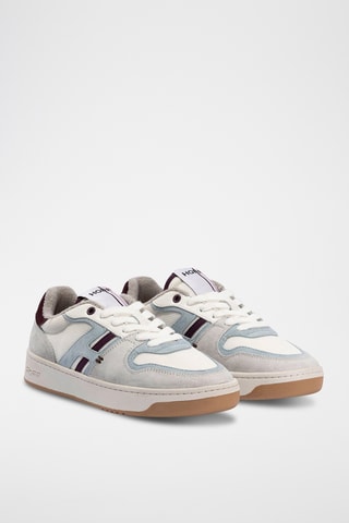 Sneakers in pelle Broadway - Bianco e celeste