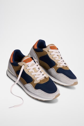 Sneakers in pelle Biarritz - Marrone e navy