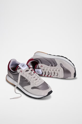 Sneakers in pelle Gortyn - Grigio e rosso