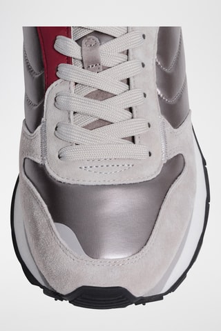 Sneakers in pelle Gortyn - Grigio e rosso