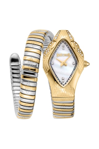 Stalen en Parelmoeren Quartz Horloge