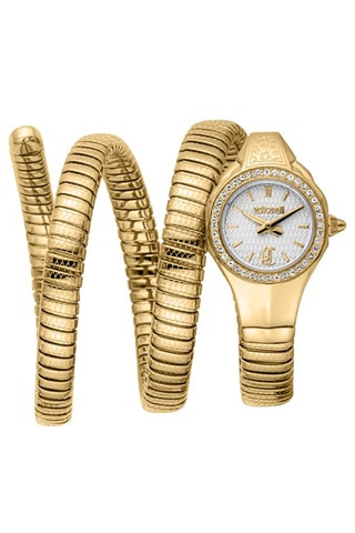 Stalen Quartz Horloge met Tsjechische Kristallen Vita - Goudkleurig en Wit