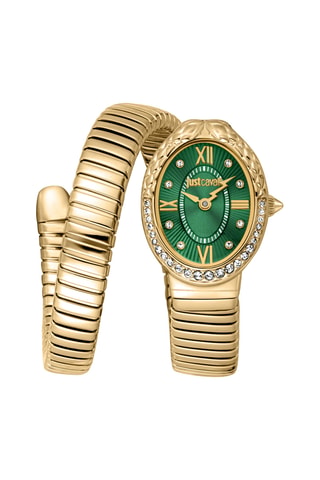 Stalen Quartz Horloge - Goudkleurig en Groen