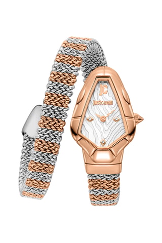 Stalen Quartz Horloge - Zilverkleurig en Roségoudkleurig