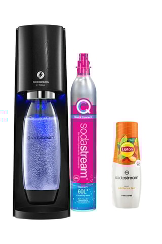 Machine à gazéifier E-Terra- Noir + 1 concentré Lipton Ice Tea Pêche - 440 ml