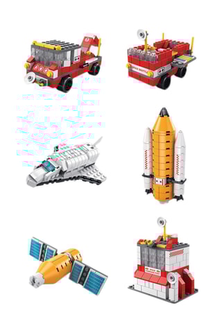 Jogo de construção TechKidz 6 em 1 - 1000 tijolos