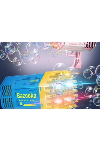 Bazooka de bolhas LED 69 buracos Bubble Gun Amarelo e azul
