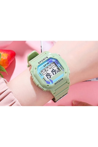 Relógio digital em quartzo de silicone Timex Cronómetro - Verde