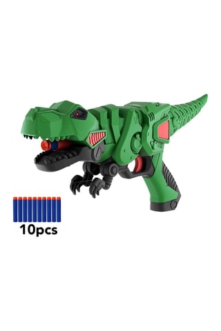 Pistola de setas em esponja T-Rex Verde e preto