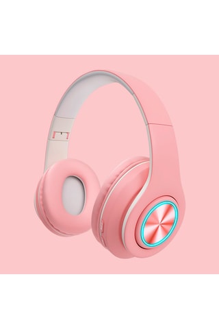Auscultadores estéreo dobráveis sem fios - Rosa