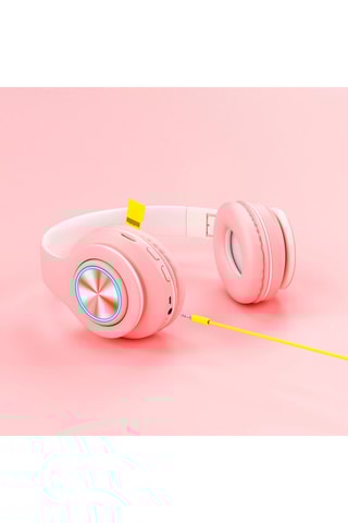 Auscultadores estéreo dobráveis sem fios - Rosa