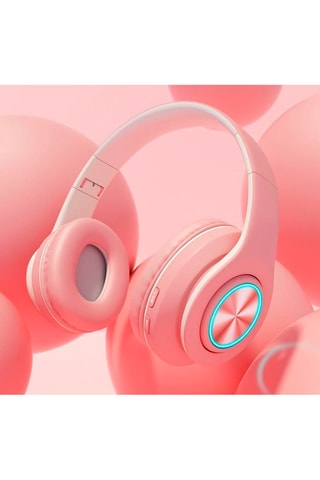 Auscultadores estéreo dobráveis sem fios - Rosa