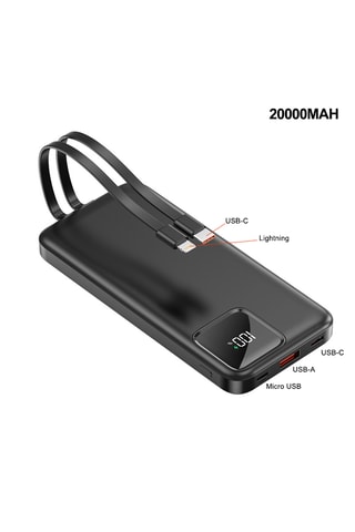 Bateria externa Powerbank 20000 mAh - Smartphones e tablets - Preto
