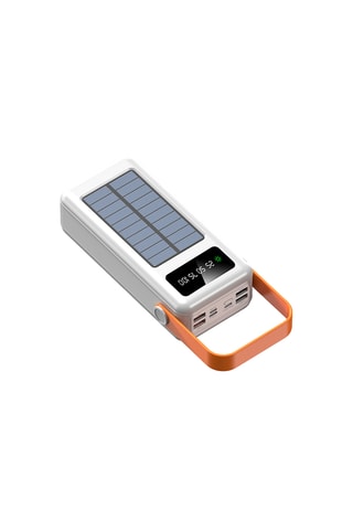 Bateria externa Powerbank solar 50.000 mAh - Branco