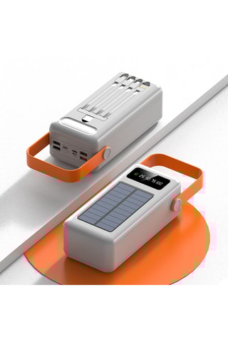 Bateria externa Powerbank solar 50.000 mAh - Branco