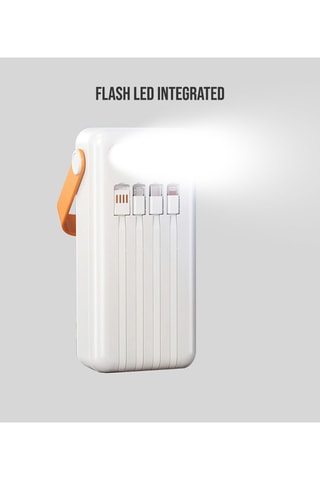 Bateria externa Powerbank solar 50.000 mAh - Branco