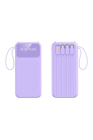 Bateria externa Power Bank 30000 mAh - Android e iPhone - Violeta